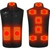 Masrin Gilet riscaldabile per uomo e donna, senza maniche, con colletto alto, 3 livelli di calore regolabili, 9 zone di riscaldamento, unisex, elettrico, USB, scaldacollo, scalda il corpo per attività