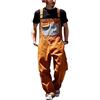 Gefomuofe Salopette da uomo per attività all'aria aperta, pantaloni da lavoro, pantaloni da lavoro, pantaloni da lavoro, pantaloni da lavoro, pantaloni monopezzo, jeans Dungarees Loose Fit, Colore: arancione.,