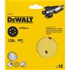 DEWALT DT3125-QZ disco abrasivo levigatrice 150mm grana 120 - confezione da 10 fogli - 6 fori