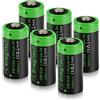 Batteriol CR123A 3 V batteria al litio, confezione da 6 batterie usa e getta da 1600 mAh CR123A per sistema di allarme Polaroid Camera Torch Remote Toys - non ricaricabile