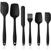 Vicloon Spatole in Silicone, Set 6 PCS Spatola da Cucina Utensili, Resistente al Calore Antiaderenti Utensili da Cucina in Silicone, Compreso Cucchiaio in Silicone, Pennelli da Cucina ECC(Nero)