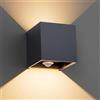 Klighten Lampada da esterno, 12W Applique da Parete con sensore di movimento per luci esterni/interni Lampada da parete con fascio regolabile IP65 Impermeabile 3000K, Antracite