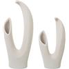 DRW Set di 2 vasi da tavolo in Ceramica in Beige Grigio 14x19x42 cm