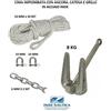 KIT ORMEGGIO BARCA CIMA IMPIOMBATA CON CATENA E GRILLI INOX + ANCORA HALL 8 KG
