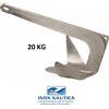 Inox Nautica ANCORA TREFOIL BRUCE 20 KG IN ACCIAIO ZINCATO PER ORMEGGIO BARCA SABBIA