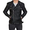 e-Genius La giacca da motociclista nera Jeffrey Dean Morgan Negan Walking Dead, Negan Giacca In Pelle Faux Nera, M