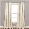 Lush Decor Ravello - Tende a pannello singolo con nervature, stile vintage chic, 132 cm di larghezza x 213 cm di lunghezza, colore: avorio