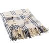 DII Farmhouse Plaid Collection - Coperta in cotone, 50 x 60 cm, colore: Blu francese