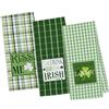 DII 100% Cotone, Lavabile in Lavatrice, Everyday Kitchen Basic Printed Game Day Dishtowel, 45,7 x 71,1 cm Set di 2- Football & Stripes, St Patricks Day, 2 Pezzi