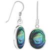 Tuscany Silver Orecchini pendenti ovali 11 x 14 mm con conchiglia Paua in argento sterling per donna