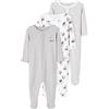 Name It Nbnnightsuit 3P W/F Alloy Bear Noos, Pigiama Unisex - Bambini e ragazzi, Grigio (Alloy), 80