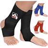 AQF Cavigliera MMA Muay Thai Protezione per Piedi Kickboxing Distorsioni Tendine d'Achille Sollievo dal Dolore Protettiva Elasticizzata Traspirante Compressione Manica (Nero, L)