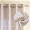 EMEMA Lino Tende con Occhielli 2P Bianco Tenda per Interni 145Ax140Lcm | Tende Lino Trasparente Tende Moderne a Vela per Porte Balcone Adatte per Soggiorno Camera da Letto