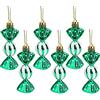 Christmas Concepts® Confezione di mini palline a forma di dolce da 6-8 cm - Decorate con brillantini e glitter - Decorazioni per l'albero di Natale (verde smeraldo)