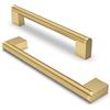 FURNIWARE 10 pezzi maniglia dell'armadio, distanza del foro di 160 mm Maniglie per mobili in acciaio inossidabile Maniglie dell'armadio da cucina Maniglia dell'armadio da cucina-Ottone spazzolato