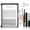 Oreola 228PCS Kit Ciglia Individuali con Bond&Seal, Pinzette, Rimuovi Colla per Ciglia, Kit Cluster di Ciglia Naturali per Estensioni Ciglia Fai da Te a Casa 0.1C 8-14mm 10D+20D Ciglia Singole Miste