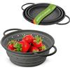 Coolinato - Scolapasta silicone pieghevole 20 cm grigio - Colino per pasta, verdura e frutta - Colapasta per lavastoviglie, senza BPA e termoresistente fino a 230°C - Setaccio salvaspazio richiudibile