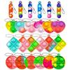 YSTrillion Giocattoli Pop Fidget It,24 Pezzi Mini Pop Fidget It Portachiavi,Portachiavi Pop in Silicone,Giocattoli Sensoriali,Poppet Bubble Giocattoli Antistress per Bambini e Adulti