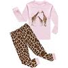 Babylike Pigiama Bambine Sleepwears Set Pigiama 100% Cotone Vestiti Bambino Bambino, Giraffa, 2-3 Anni