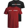 JACK & JONES Jjecorp Logo Tee SS Crew Neck 3 Pezzi MP 3PK, 12137126-Blazer Nero/Bianco/Blu Navy, XS Uomo
