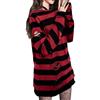 JCMoniDun Maglione da donna in maglia di Halloween casual alla moda a maniche lunghe stampa a righe strappato pullover allentato top streetwear, 001 Rosso, S