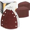 Robin Goods® 105x Levigatrice a Triangolo di Carta abrasiva - Triangoli di levigatura a 11 Fori - Fogli abrasivi con 9 grane - Dischi abrasivi 105 x 152 mm (Triangolare - Rosso)