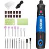 HERZO Strumento Multifunzione Senza Fili，mini trapano elettrico rotativo senza fili,USB Ricaricabile e 32 Accessori,3 Velocità Variabile 5000-15000RPM per lucidatura/intaglio/taglio