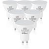 LUTW Lampadine GU10 LED, 5W Equivalenti a 40W, Faretti LED GU10 Luce Fredda 6500K, 505 Lumen Lampadina LED Risparmio Energetico, Lunga Durata, Basso Consumo, Non Dimmerabile, 6 Pezzi.