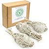 MUT22 3 Torce XL Salvia Bianca Sacra da Bruciare - Erba di Purificazione e Armonia, Salvia Apiana 100% Naturale, Ideale per la Pulizia Spirituale e i Rituali Energetici