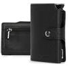 Bronzi® Portafoglio Uomo Slim Piccolo | Portacarte Uomo Donna Portatessere Porta Carte Di Credito | Portafogli Mini Protezione RFID con Portamonete | Box Regalo - Brand Italiano (Saffiano Nero)