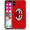 Head Case Designs Licenza Ufficiale AC Milan Colore Pieno Rosso Stemma Custodia Cover Dura per Parte Posteriore Compatibile con Apple iPhone X/iPhone XS