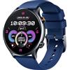 TAOPON Orologio Smartwatch Uomo Sport con Chiamata: Orologi Smart Watch Bluetooth 5.2 compatibile Android e Ios 1.42 Rotondo Touch Schermo Contapassi Misuratori di Pressione Sanguigna IP67 Impermeabile blu