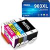 Palmtree 903XL Compatibili Cartucce HP officejet 6950 per Cartucce HP 903 XL Multipack Cartucce 903 XL per HP Officejet 6950 6960 per HP Officejet Pro 6970 6960(1Nero,1Ciano,1Magenta,1Giallo,4Pack)