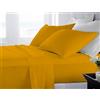 BANZAII TEXTILE INNOVATOR ONLINE Banzaii Completo Lenzuola Una Piazza e Mezza 100% Puro Cotone Alta qualità Made in Italy (per materassi 120/130 cm, altezza fino a 30 cm) Giallo