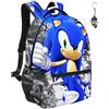 AII Lover Sonic Hedgehogs Knuckles Coda Zaino con portachiavi, 16 Stampa 3D Cartoon Travel Backpack Teen Laptop Sonic Bag., D