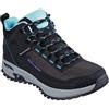 Skechers Arch Fit Discover Elevation Gain, Scarponi da escursionismo Donna, Black Leather Hot Melt Mesh Blue Trim, 36 EU