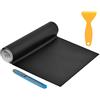BOPHIS Pellicola Adesiva per Auto, 3 m, Fibra di Carbonio Adesiva con Raschietti, Pellicola Adesiva Auto Nero,Pellicola Wrapping Auto,Estensibile e Impermeabile,Pellicola Nero Lucido Wrapping