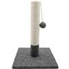TYROL - Tiragraffi per Gatti 42 cm - Giochi per Gatti in casa, graffiatoio per Gatti in Iuta e Tessuto Resistente con Pompon - Tiragraffi di Design Che Si Sposa Bene con l'arredamento