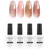 Vnicesli Smalto Semipermanente Marrone Semipermanente Unghie Smalti Gel per Unghie UV LED Manicure Semipermanente Soak off Colori Semipermanente Unghie - Kit 18