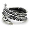 Serebra Jewelry Piuma Anello in argento 925 regolabile design unico Donna Uomo Unisex by Serebra Jewelry