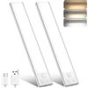 OUILA Luce Armadio LED con Sensore, 3 Temperature di Colore Dimmerabile, USB-C Ricaricabile Senza Fili, Luce Notturna Lampada per Cucina Guardaroba Armadi