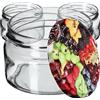 KADAX Piccoli vasetti per conserve da 250 ml, con coperchio, ermetici da regalare, mini barattoli per miele e spezie (10 pezzi, frutta)