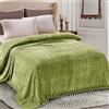 Whale Flotilla Coperta Pile Con Motivo Chevron, Calda Coperta per Divano e Letto in Flanella Morbida, Accogliente e Leggera per Tutte le Stagioni, 220 x 240 cm, Verde Oliva