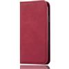 SEAHAI Cover per Xiaomi 11 Lite 5G NE/Xiaomi Mi 11 Lite, Ultra Sottile Custodia Premium Pelle Portafoglio Kickstand Slot per Schede [RFID Blocking] TPU Antiurto Flip Cover Libro - Rosso