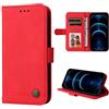 SEAHAI Cover per Realme Note 50 / Realme C53 / Realme C51, Ultra Sottile Custodia Premium PU Pelle Portafoglio Kickstand Slot per Schede [RFID Blocking] TPU Antiurto Flip Cover Libro - Rosso