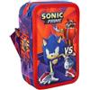 FCP Astuccio Scuola SONIC The Hedgehog 3 piani completo + OMAGGIO portachiave fischietto e penna colorata, multicolore