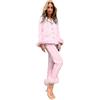 Kobilee Pigiama due Pezzi Donna Elegante Felpato Pigiama Pile Caldo Lovable Manica Lunga Sleepwear Cotone Curvy Morbido Abbigliamento da Notte Lingerie Lungo Invernale
