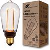 greenandco Lampadina Vintage Edison LED dimmerabile | E27 ST64 | claro | 3,5W 120lm | 1800K luce extra calda | 320° | 230V | nessun sfarfallio