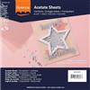 Vaessen Creative Florence Fogli di Acetato di 15,2 x 15,2 cm e 0,2 mm di Spessore - 12 Foglio di Plastica Flessibile - Fogli Plastica Trasparente per Scrapbooking, Biglietti d'Auguri, Pittura e Art Journaling