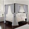 Royale Home Set di tende per letto a baldacchino, poliestere, grigio, taglia